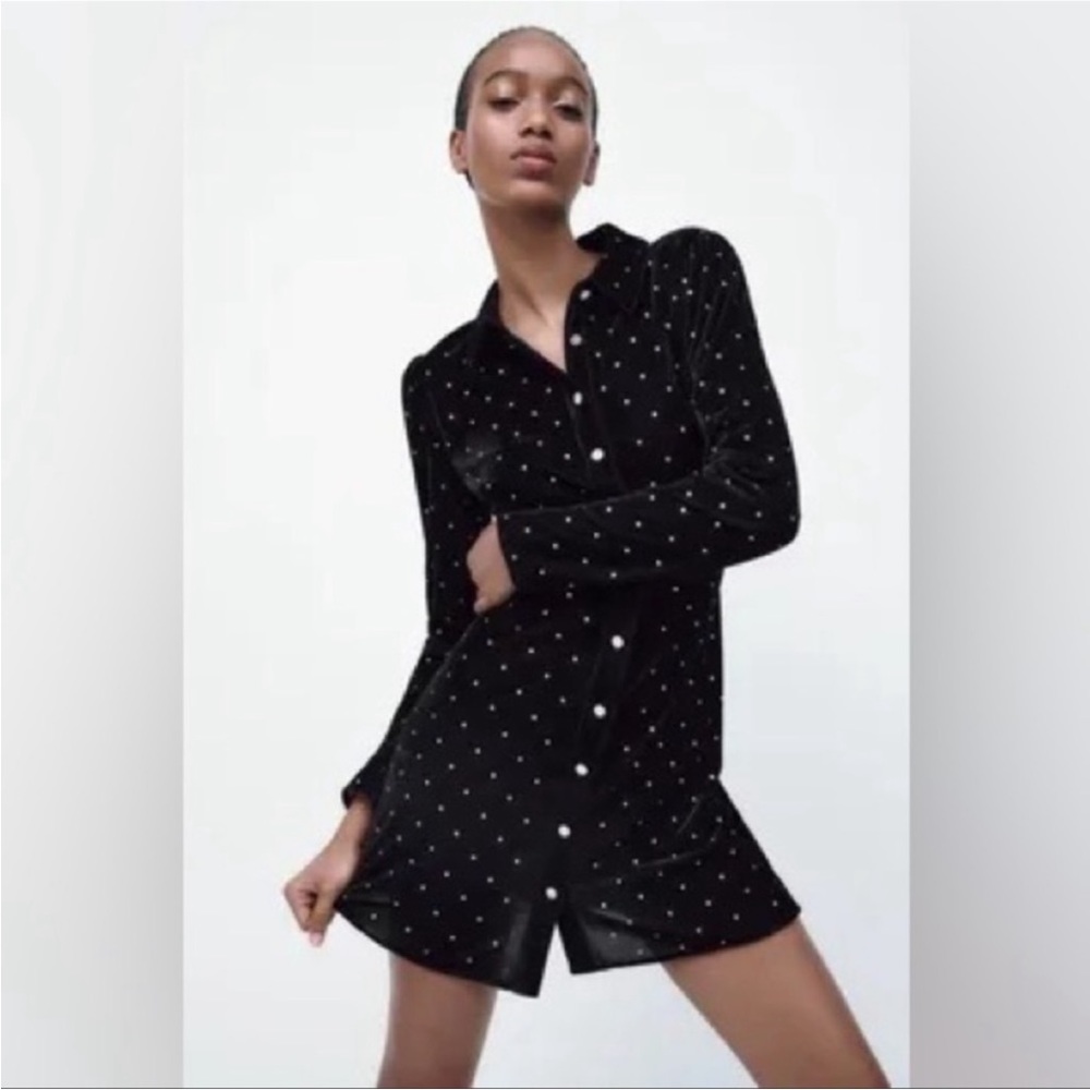 Zara Verona Mini Velvet Dress Size Medium